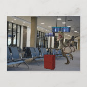Spät Flugzeug Dinosaur Raptor Funny Postkarte (Vorderseite)