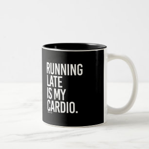 Spät laufen ist mein Herz - laufende Fitness - Zweifarbige Tasse
