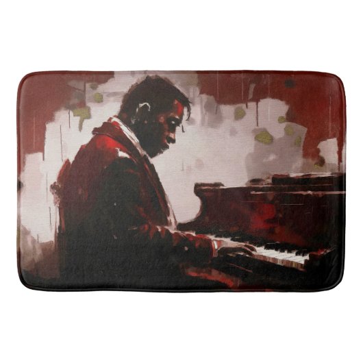Spätabend-Bar-Pianist Badematte (Vorderseite)