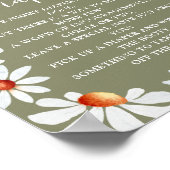 Spätabenddiapers Daisies & Bumblebee Poster (Ecke)