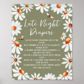 Spätabenddiapers Daisies & Bumblebee Poster (Vorne)