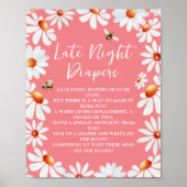 Spätabenddiapers Daisies & Bumblebee Poster (Vorne)