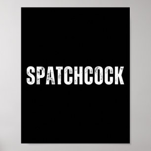 Spatch Minimalist Grill Lustiger Erntedankfest Wei Poster
