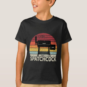 Spatchenhähnchen Retro Grillen Smokergrill zum Gri T-Shirt