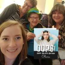 Späte Geburtstagsfoto mit individuellem Namen Oliv