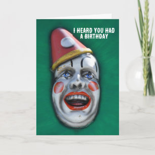 Späte Geburtstagskarte für einen schreienden Clown Karte