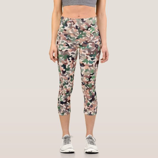 Späte Herbstfarben Capri Leggings (Vorderseite)