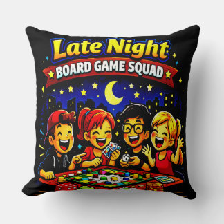 Späte Nacht Brettspiel-Truppe Kissen