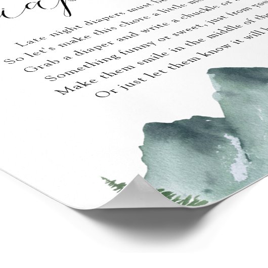 Späte Nacht Diapers Duschspielzeichen Poster (Ecke)