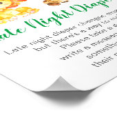 Späte Nacht Diapers Wild Jungle Safari Baby Dusche Poster (Ecke)