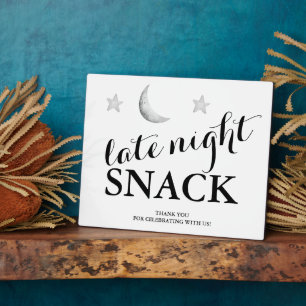 Späte Nacht Snack Hochzeitsschild Tabletop Plaque Fotoplatte