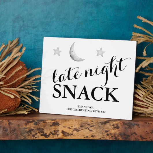 Späte Nacht Snack Hochzeitsschild Tabletop Plaque Fotoplatte (Seite)
