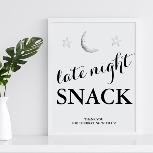 Späte Nacht Snack Hochzeitszeichen Poster