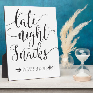 Späte Nacht Snacks Gefallen Schild Fotoplatte