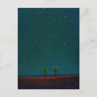 Späte Nacht Treffen dunkle Sternenhimmel Natur Bau Postkarte
