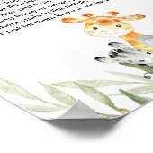 Späte Nacht Windeln Baby Dusche Spiel Safari Tiere Poster (Ecke)