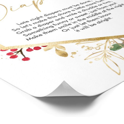 Späte Nacht Windeln Baby Dusche Weihnachten Poster (Ecke)