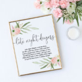 Späte Nacht Windeln Baby Duschgame Schild Rosa Gol