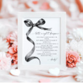 Späte Nacht Windeln Black Bow Baby Dusche Poster