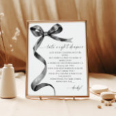 Späte Nacht Windeln Black Bow Baby Dusche Poster