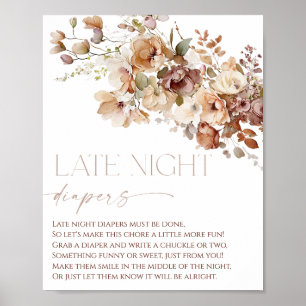 Späte Nacht Windeln boho Herbst Blumenkohl Poster