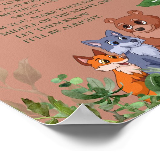 Späte Nacht Windeln Game Woodland Babywald Freund Poster (Ecke)