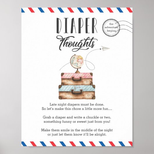 Späte Nacht Windeln Gedanken Babydusche Spiel Poster (Vorne)