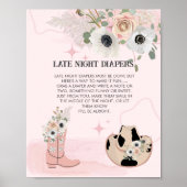 Späte Nacht Windeln Saddup Western Cowgirl Thema Poster (Vorne)