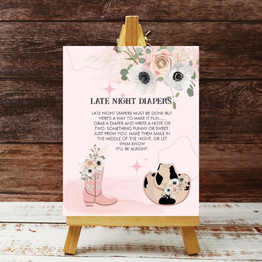 Späte Nacht Windeln Saddup Western Cowgirl Thema Poster