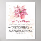Späte Nacht Windeln Spiel Pink Schneeflocke Poinse Poster (Vorne)