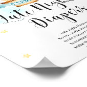 Späte Nacht Windeln Spielzeichen Baby Shower Tiere Poster (Ecke)