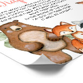 Späte Nacht Windeln Woodland Blütendusche Baby Poster (Ecke)