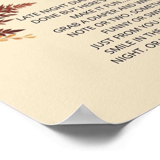 Späte Nacht Windelspiel Boho Fall Rustikale Braun Poster (Ecke)