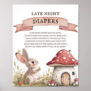Späte nächtliche Windeln Bunny Baby Duster Poster