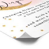 Späte nächtliche Windeln Pink Gold Moon Baby Shows Poster (Ecke)