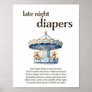 Späte nächtliche Windeln Twin Boy Baby Showspiel Poster