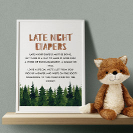 Späte nächtliche Windeln Woodland Baby Showspiel Poster