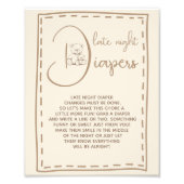 Späte Nachttaucher Bear Baby Dusche Schild (Vorne)