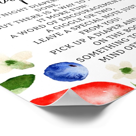 Späte Nachttaucher Berry Baby Dusche Poster (Ecke)