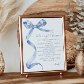 Späte Nachttaucher Blue Bow Baby Dusche Poster