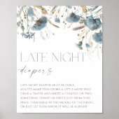 Späte Nachttaucher boho staubige blaue Wildblume Poster (Vorne)