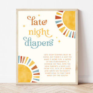 Späte Nachttaucher Boho Sun Baby Duschsignatur Poster
