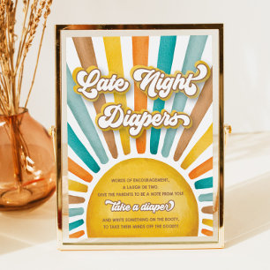 Späte Nachttaucher Boho Sunshine Baby Duschzeichen Poster