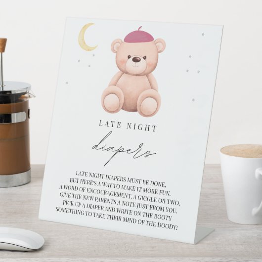 Späte Nachttaucher Bonjour Bebe French Baby Dusche Sockelschild (In Situ)