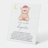 Späte Nachttaucher Bonjour Bebe French Baby Dusche Sockelschild (Vorderseite)