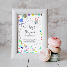 "Späte Nachttaucher" Gender Reveal Baby Shower Poster