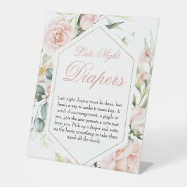 Späte Nachttaucher Girl Blush Babyduschzeichen Sockelschild