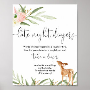 Späte Nachttaucher Hirschbrause Baby Duschzeichen Poster