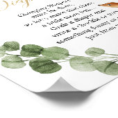 Späte Nachttaucher Hirschgrün Gold Babydusche Poster (Ecke)