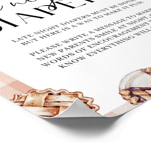 Späte Nachttaucher Kleine Süsse Pie Baby Dusche Poster (Ecke)